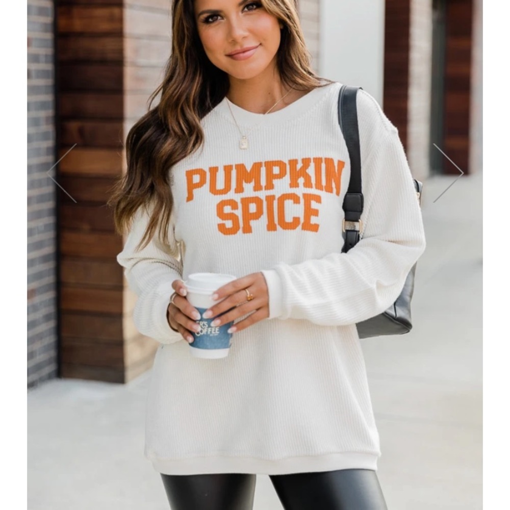 Pumpkin spice ribbed oversized sweater NWT